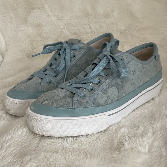 COACH Citysole Platform Women's Blue Sneaker Signature Terry Cloth Size US 8.5 - Picture 3 of 14